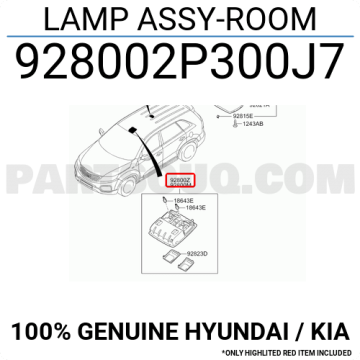 Kia Sorento Tavan Lambası Orjinal | 928002P300J7