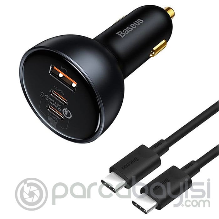 Baseus Qualcomm 5.0 Mega Hızlı Şarj 160W Type-C +USB Multi Port Araç Çakmaklık Şarj Aleti
