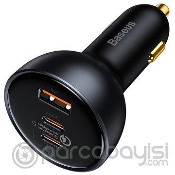 Baseus Qualcomm 5.0 Mega Hızlı Şarj 160W Type-C +USB Multi Port Araç Çakmaklık Şarj Aleti