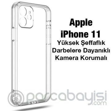 Ally Space iPhone 11 6.1inç Kamera Korumalı Premium Silikon Şeffaf Kılıf