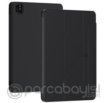 Baseus Safattach Y-Type iPad Pro 12.9 inç (2021-2020-2018 Kılıf ) Manyetik Standlı Kılıf