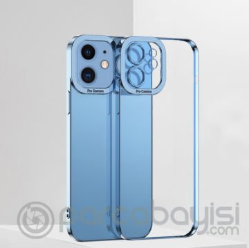ALLY Fashion Series iPhone 11 6.1inç Kılıf Renkli Kenar Lazer Çerçeveli Silikon Kılıf