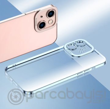 ALLY Fashion Series iPhone 11 6.1inç Kılıf Renkli Kenar Lazer Çerçeveli Silikon Kılıf