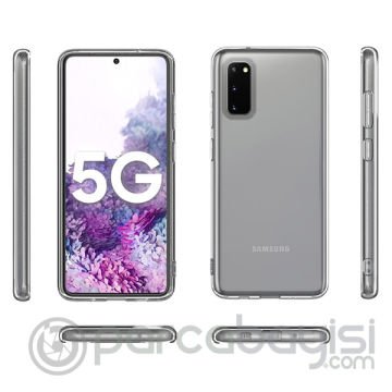 SM Galaxy S20- S2 Lite 2.0mm Şeffaf Silikon kılıf Shockproof kılıf -> ŞEFFAF