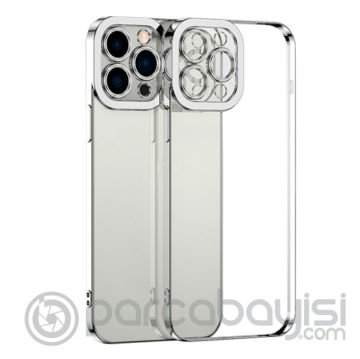 ALLY Fashion Series iPhone 11 Pro 5.8inç Kılıf Renkli Kenar Lazer Çerçeveli Silikon Kılıf