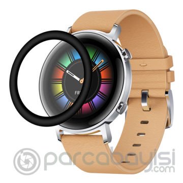 Huawei Watch Gt2 42mm 3D Kavisli Full Ekran Koruyucu Kırılmaz Cam