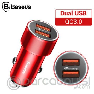 Baseus Caxld Small Screw Çift Usb 36w Hızlı Araç Şarj
