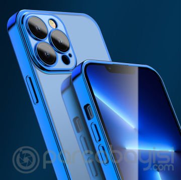 ALLY Fashion Series iPhone 13 6.1inç Kılıf Renkli Kenar Lazer Çerçeveli Silikon Kılıf