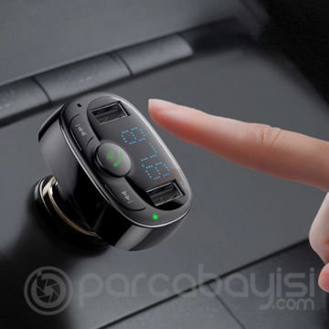 Baseus CCTM S-09A Bluetooth Aktarım Mp3 Araç Kiti Dual Usb Araç Şarjı
