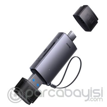 Baseus Lite Series USB + Type-C  to SD-MicroSD Hafıza Kart Okuyucu Dönüştürücü Adaptör