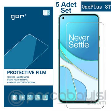 GOR OnePlus 8T HD Darbe Emici Ekran Koruyucu Jelatin 5 Adet Set
