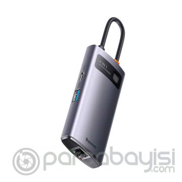 Baseus Metal Gleam 4in1 Multifonksiyonel Type-C HUB Adaptör Dock Station