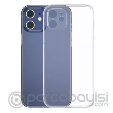 Baseus Simple Case iPhone 12 6.1 İnce Şeffaf Silikon Kılıf Kamera Korumalı