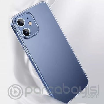 Baseus Simple Case iPhone 12 6.1 İnce Şeffaf Silikon Kılıf Kamera Korumalı