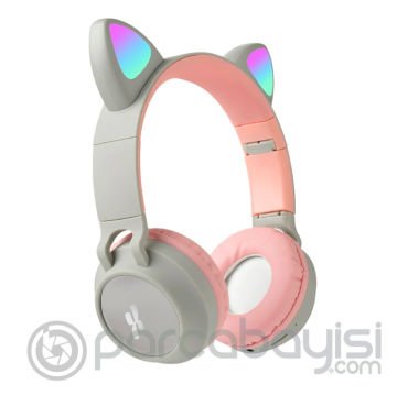 Xmowi C1 Led Işıklı Kedi Kulak Kablosuz Kulaküstü Bluetooth Kulaklık