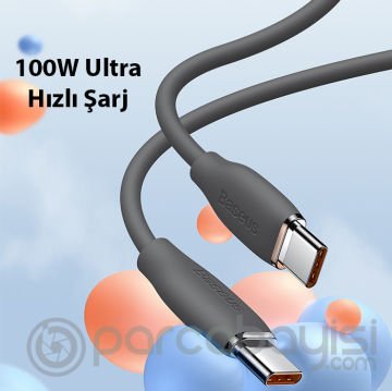 Baseus Jelly Liquid Silica Gel 100W Type-C to Type-C Hızlı Şarj ve Data Kablosu 1.2m
