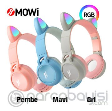 Xmowi C1 Led Işıklı Kedi Kulak Kablosuz Kulaküstü Bluetooth Kulaklık