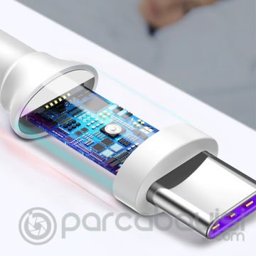 Baseus Double-Ring Huawei Quick Charge Uyumlu Kablo USB For Type-C 5A 1M