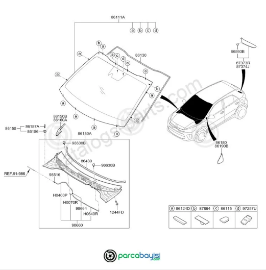 Kia Stonic Ön Cam Komple Orjinal | 86111H8AB0