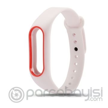 Xiaomi Mi Band 2 Akılı Bileklik Kordonu Kırmızı Çerçeveli