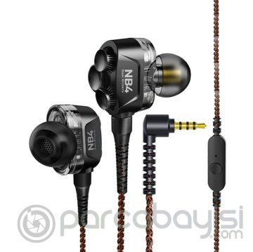 Plextone FRO NB4 8mm Çift Bass Hybrid 3.5mm Kulaklık Kablolu Kulakiçi Oyuncu Kulaklığı