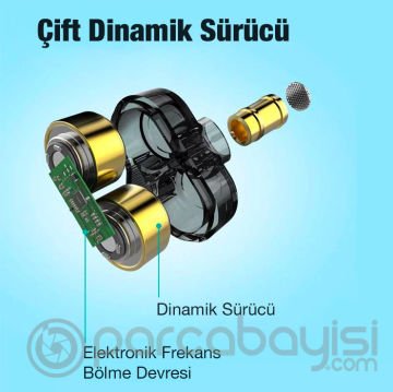 Plextone FRO NB4 8mm Çift Bass Hybrid 3.5mm Kulaklık Kablolu Kulakiçi Oyuncu Kulaklığı