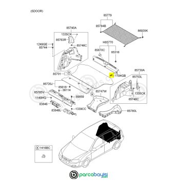 Kia Cerato Bagaj Kopça Plastik Orijinal - 10'lu | 0BF7068865NM