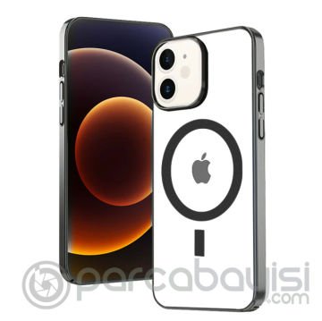 Ally iPhone 12 - 12 Pro 6.1inç Magsafe Uyumlu Renkli Kenar Silikon Kılıf