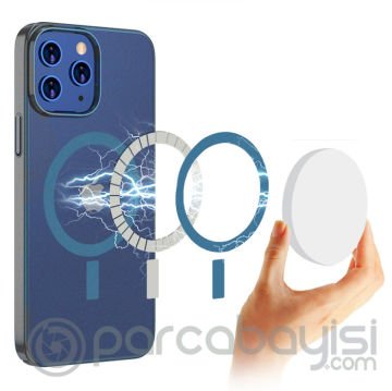 Ally iPhone 12 - 12 Pro 6.1inç Magsafe Uyumlu Renkli Kenar Silikon Kılıf