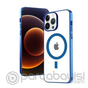 Ally iPhone 12 Pro Max 6.7inç Magsafe Uyumlu Renkli Kenar Silikon Kılıf