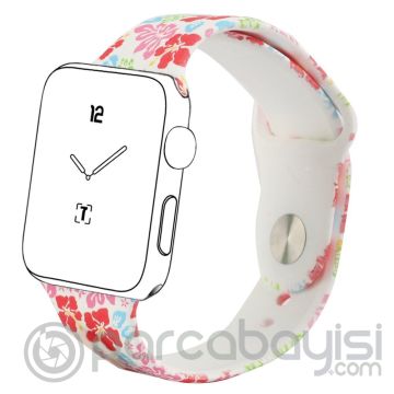 Ally Apple Watch İçin 42mm  Yüksek- Kalite Desenli Silikon Kordon