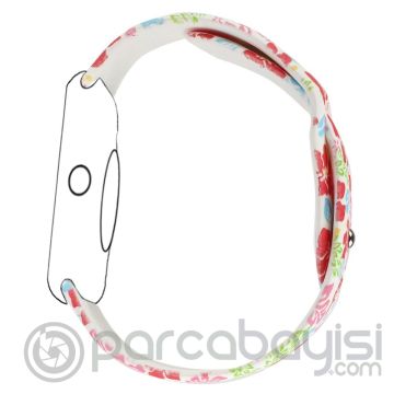Ally Apple Watch İçin 42mm  Yüksek- Kalite Desenli Silikon Kordon
