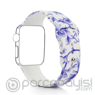 Ally Apple Watch İçin 42mm  Yüksek- Kalite Desenli Silikon Kordon