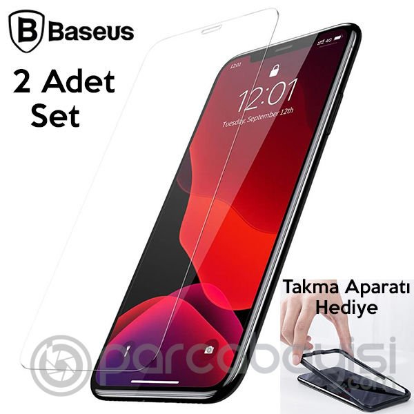 Baseus İPhone 11 Pro- X-XS 0.3mm Ful Tempered Cam Ekran Koruyucu 2 Adet Set