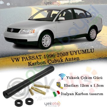 Vw Passat 1996-2003 Arası Uyumlu Karbon Fiber Oto Radio Anteni Çubuk Anten