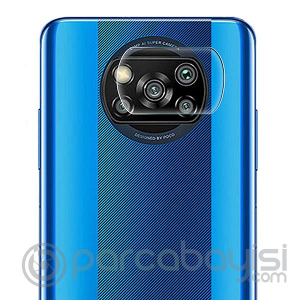 Xiaomi POCO X3  Tempered Cam Kamera Koruyucu