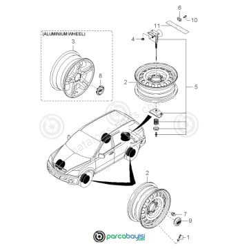 Kia Sorento Jant Göbeği Beyaz Amblem Orjinal | 529603E071