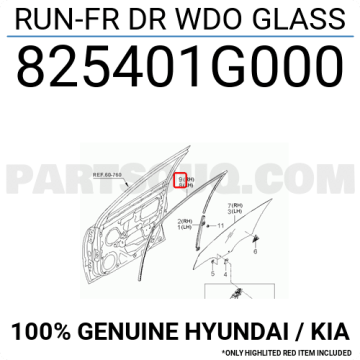 Kia Rio Ön Kapı Cam Klavuzu Sol Orjinal | 825301G000