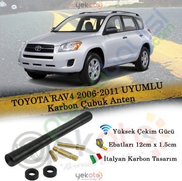 Toyota Rav4 2006-2011 Arası Uyumlu Karbon Fiber Oto Radio Anteni Çubuk Anten