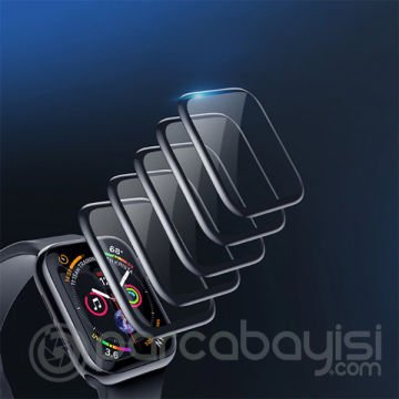 Baseus Apple Watch 6-5-4 40mm 3D Kavisli Tempered Kırılmaz Cam Koruyucu