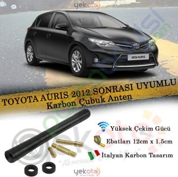 Toyota Auris 2012 Sonrası Uyumlu Karbon Fiber Oto Radio Anteni Çubuk Anten