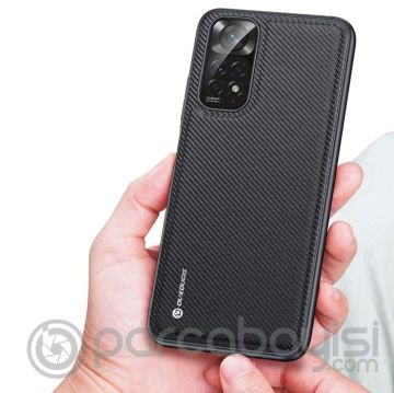 Dux Ducis Fino Serisi Xiaomi Redmi Note 11 Pro Kılıf Premium Dokuma Silikon Kılıf