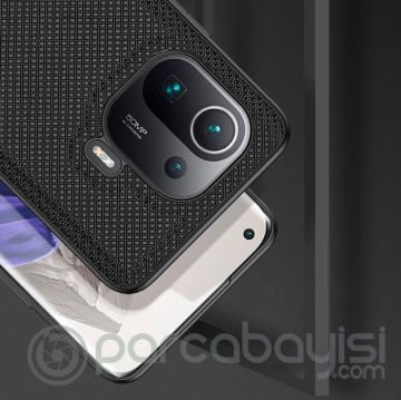 Dux Ducis Fino Serisi Xiaomi Mi 11 Pro Kılıf Premium Dokuma Silikon Kılıf