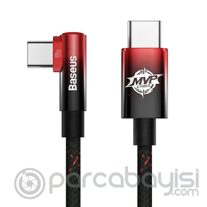 Baseus MVP 2 Elbow 100W Type-C to Type-C Ultra Hızlı Şarj ve Data Kablosu 1m
