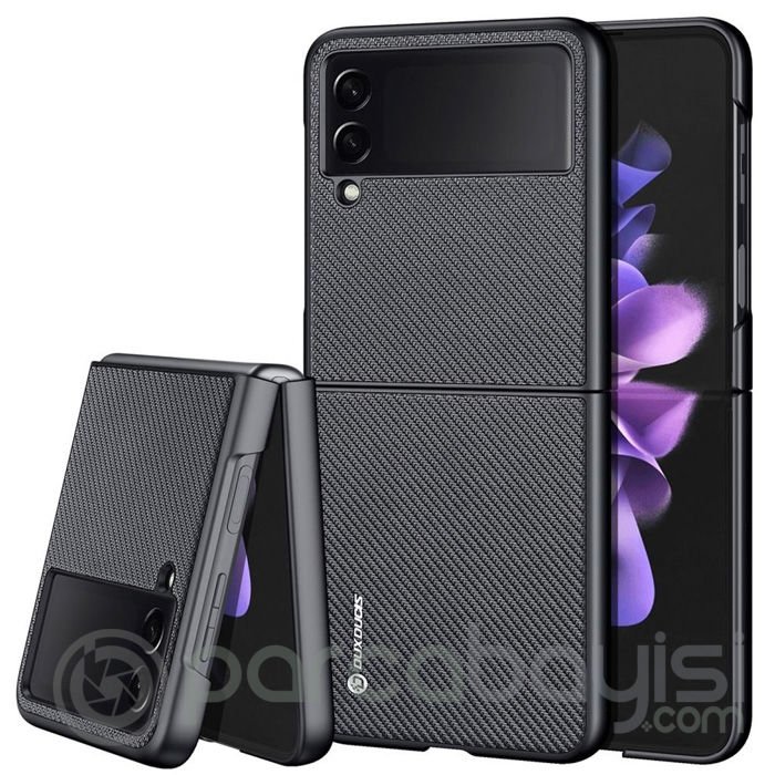 Dux Ducis Fino Serisi Samsung Galaxy Z Flip3 Kılıf Premium Dokuma Silikon Kılıf