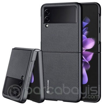 Dux Ducis Fino Serisi Samsung Galaxy Z Flip3 Kılıf Premium Dokuma Silikon Kılıf