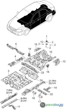 Cerato Taban Sacı Arka Komple Orjinal | 655112F010