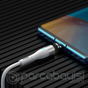 Baseus Zinc Safe Manyetik Usb Kablo Şarj Usb Type C Başlık 3.0A 1Metre