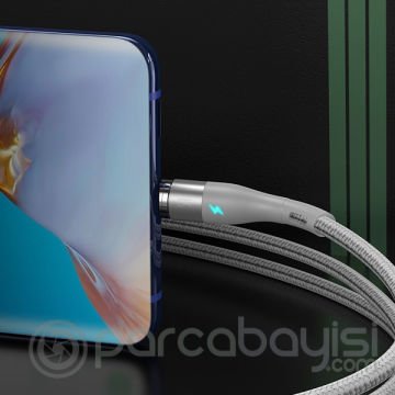 Baseus Zinc Safe Manyetik Usb Kablo Şarj Usb Type C Başlık 3.0A 1Metre