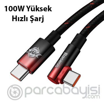 Baseus MVP 2 Elbow 100W Type-C to Type-C Ultra Hızlı Şarj ve Data Kablosu 2m